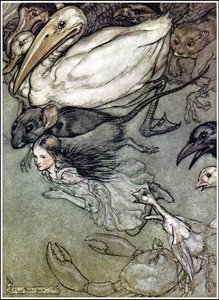 Las Aventuras de Alicia en el País de las Maravillas - La Charca de Lágrimas de Arthur Rackham